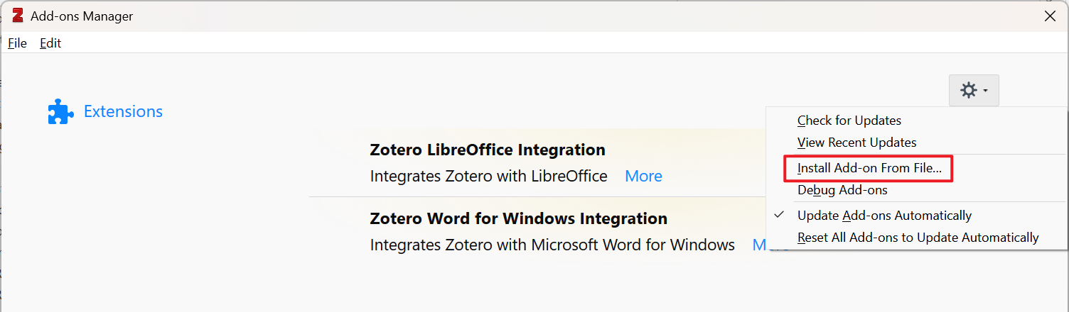 Install ZotFile