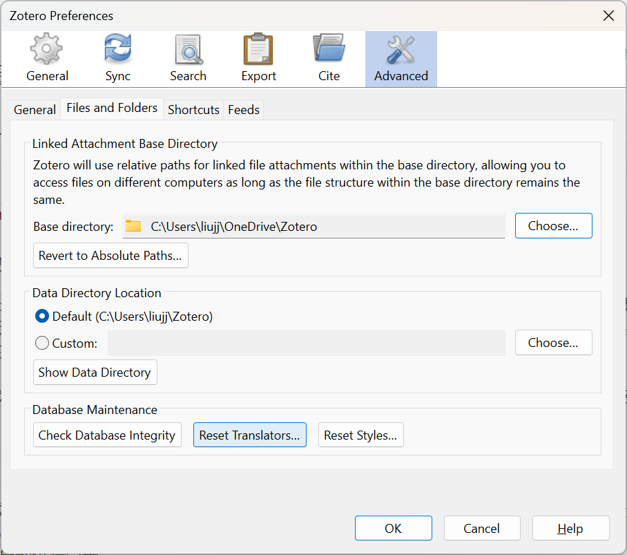 Zotero Preferences